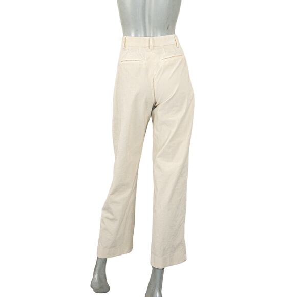 The Kooples Women's Pleated Corduroy Ecru Pants Flared leg size 38 24w - Picture 5 of 9